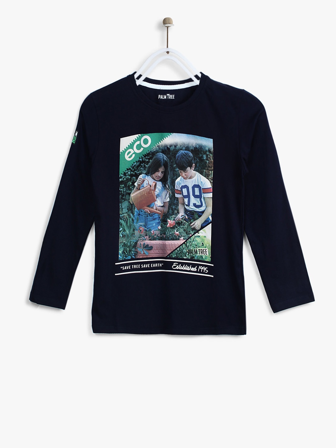 

Palm Tree Boys Navy Blue Printed T-shirt