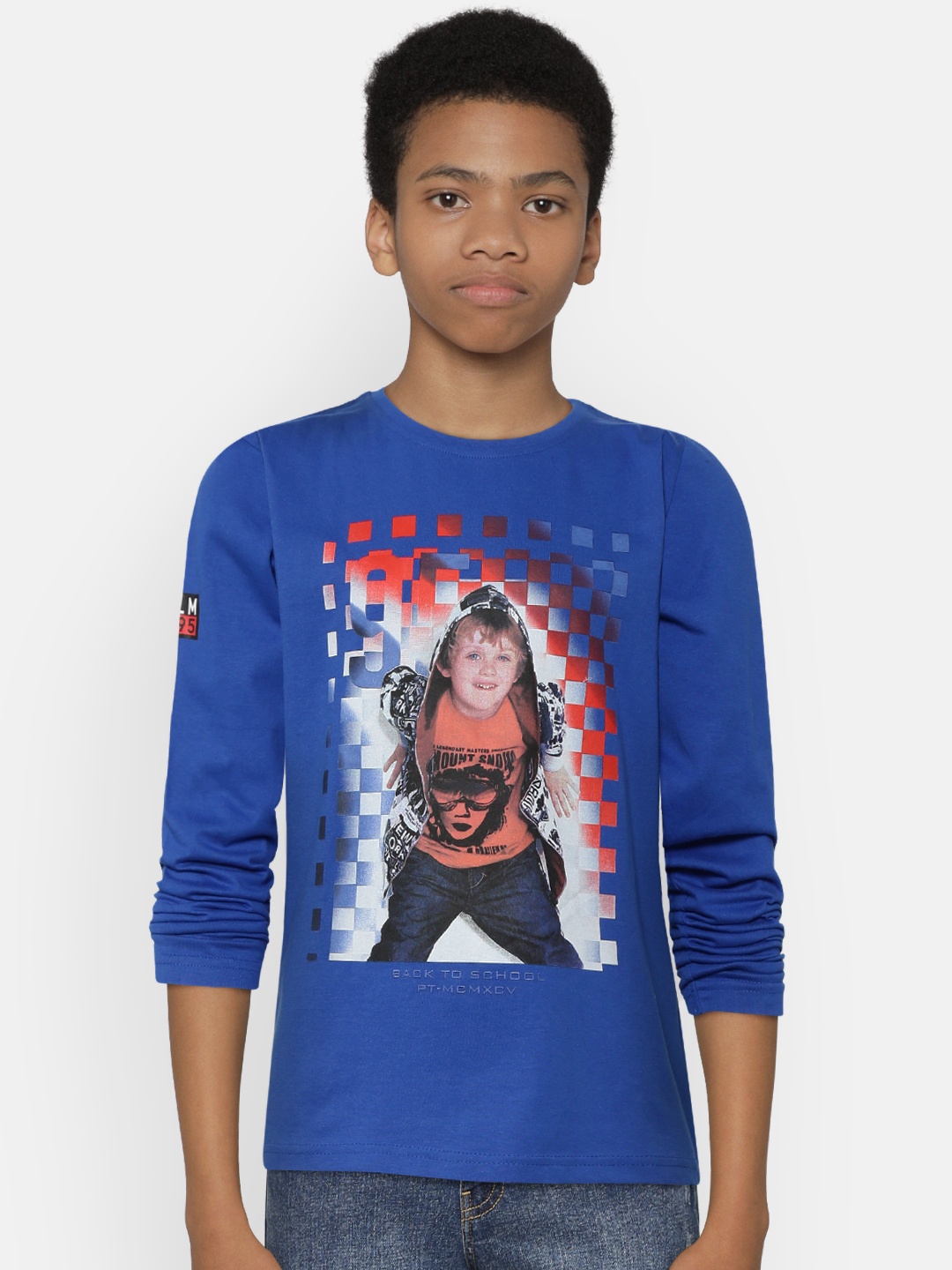 

Palm Tree Boys Blue Printed Round Neck T-shirt