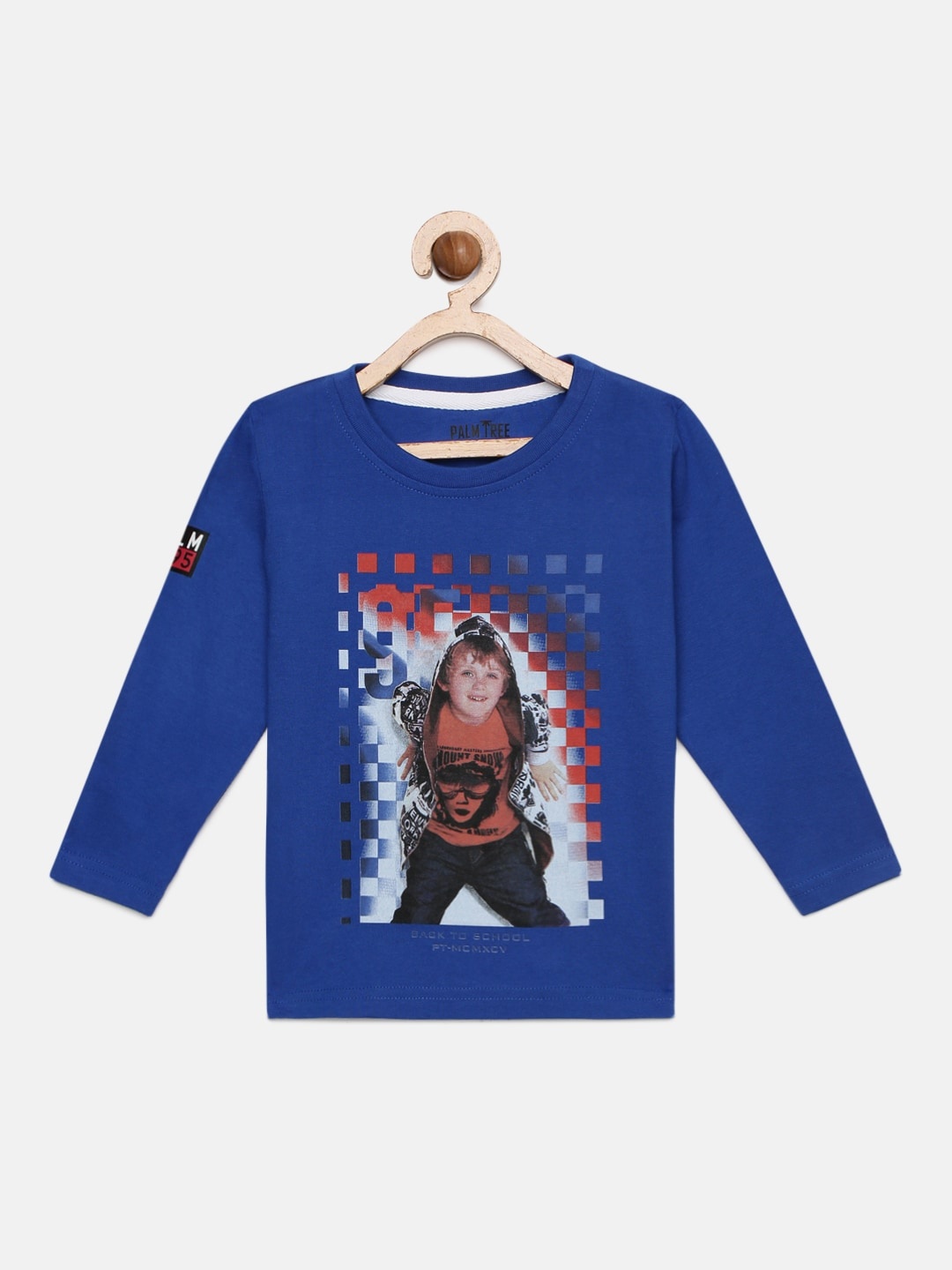 

Palm Tree Boys Blue Printed Round Neck T-shirt