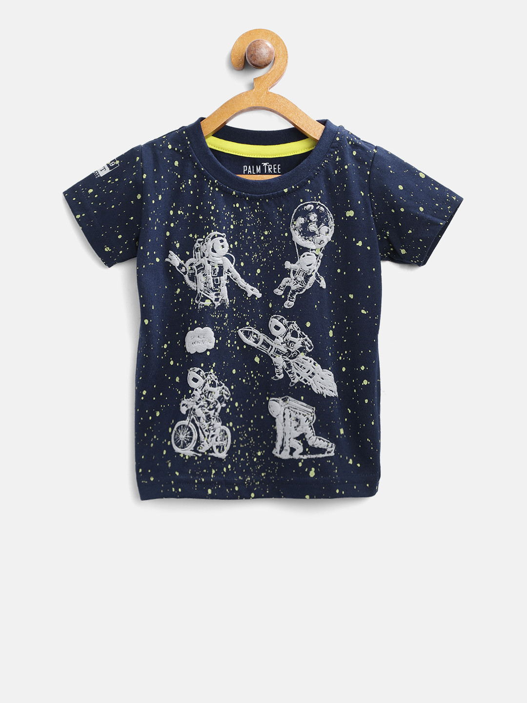

Palm Tree Boys Navy Blue Printed Round Neck T-shirt