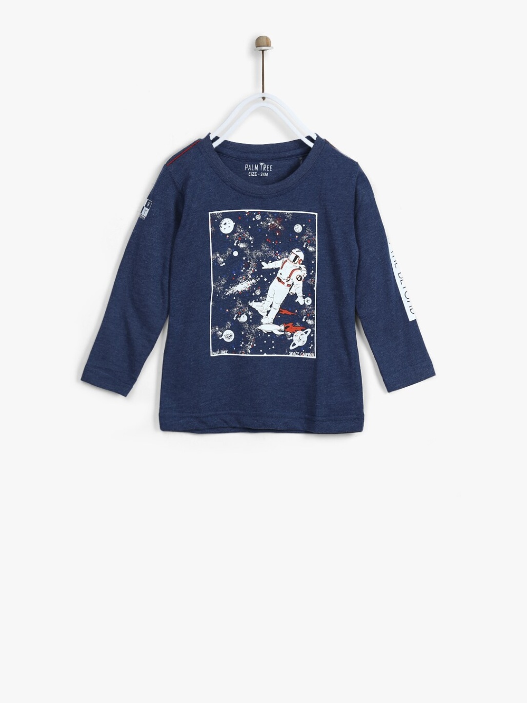 

Palm Tree Boys Navy Blue Printed Round Neck T-shirt