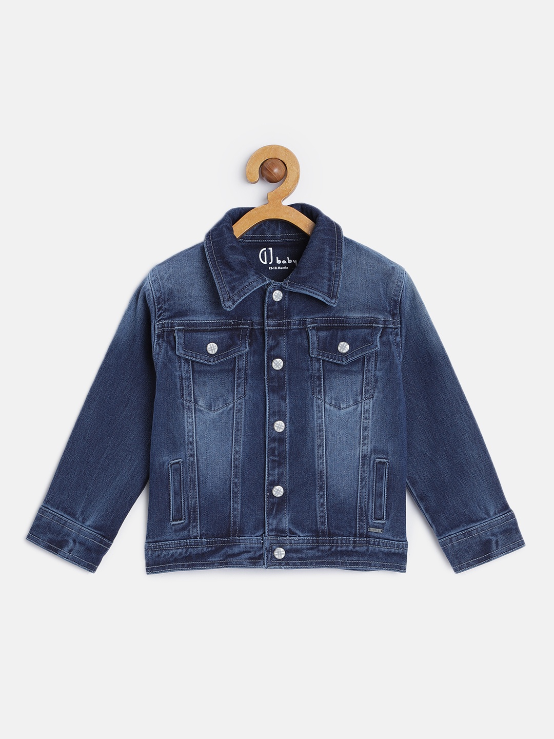 

Gini and Jony Boys Blue Solid Jacket