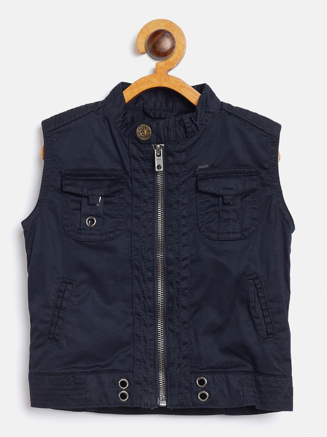 

Gini and Jony Boys Navy Blue Solid Tailored Jacket