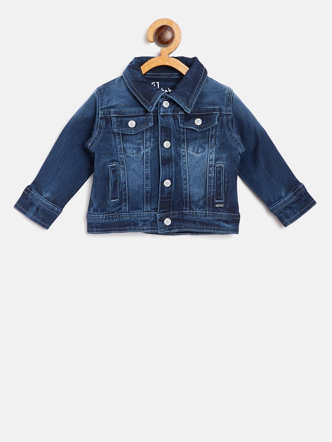 

Gini and Jony Boys Navy Blue Washed Denim Jacket