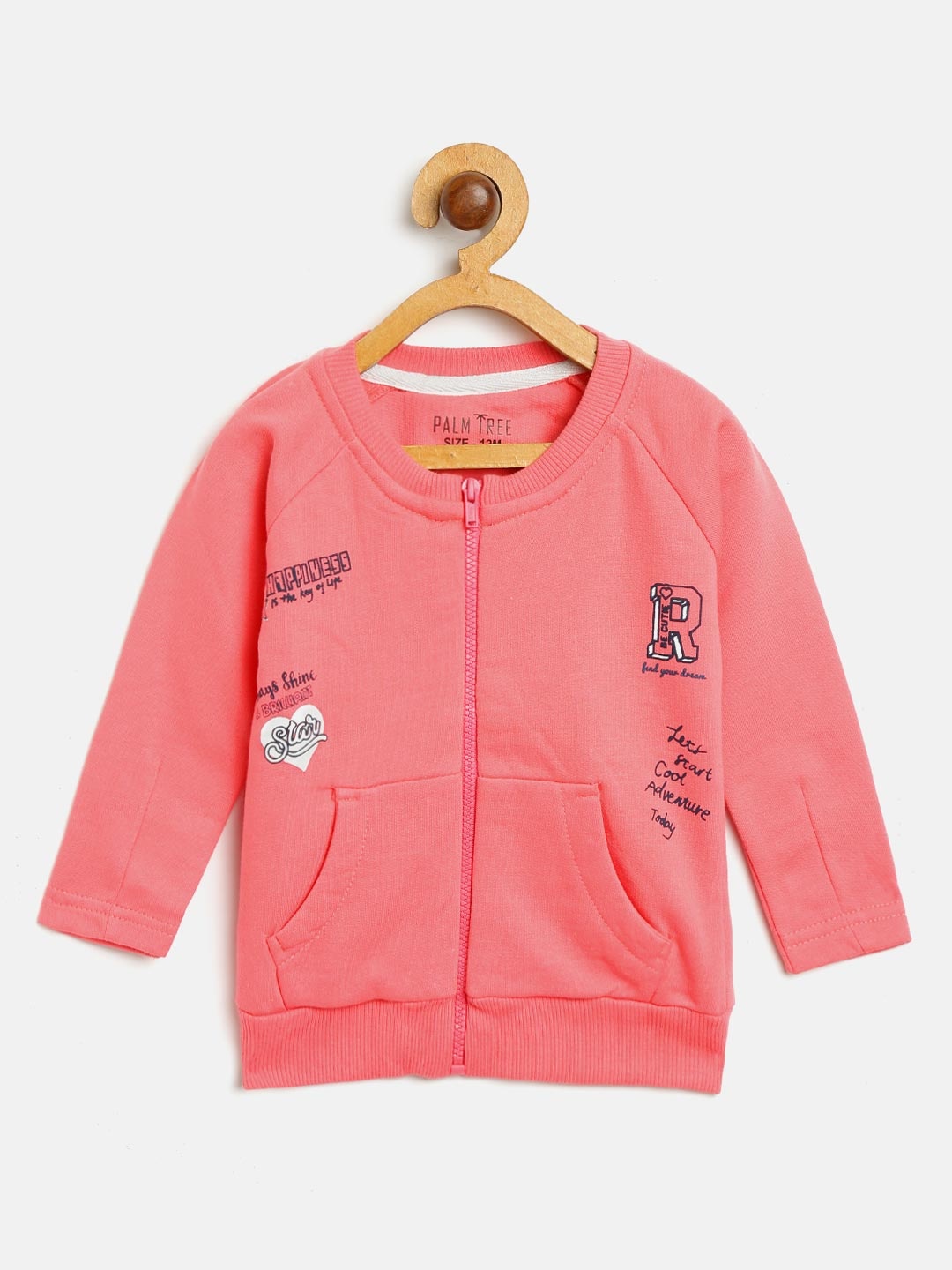 

Gini and Jony Palm Tree Girls Pink Solid Sweatshirt