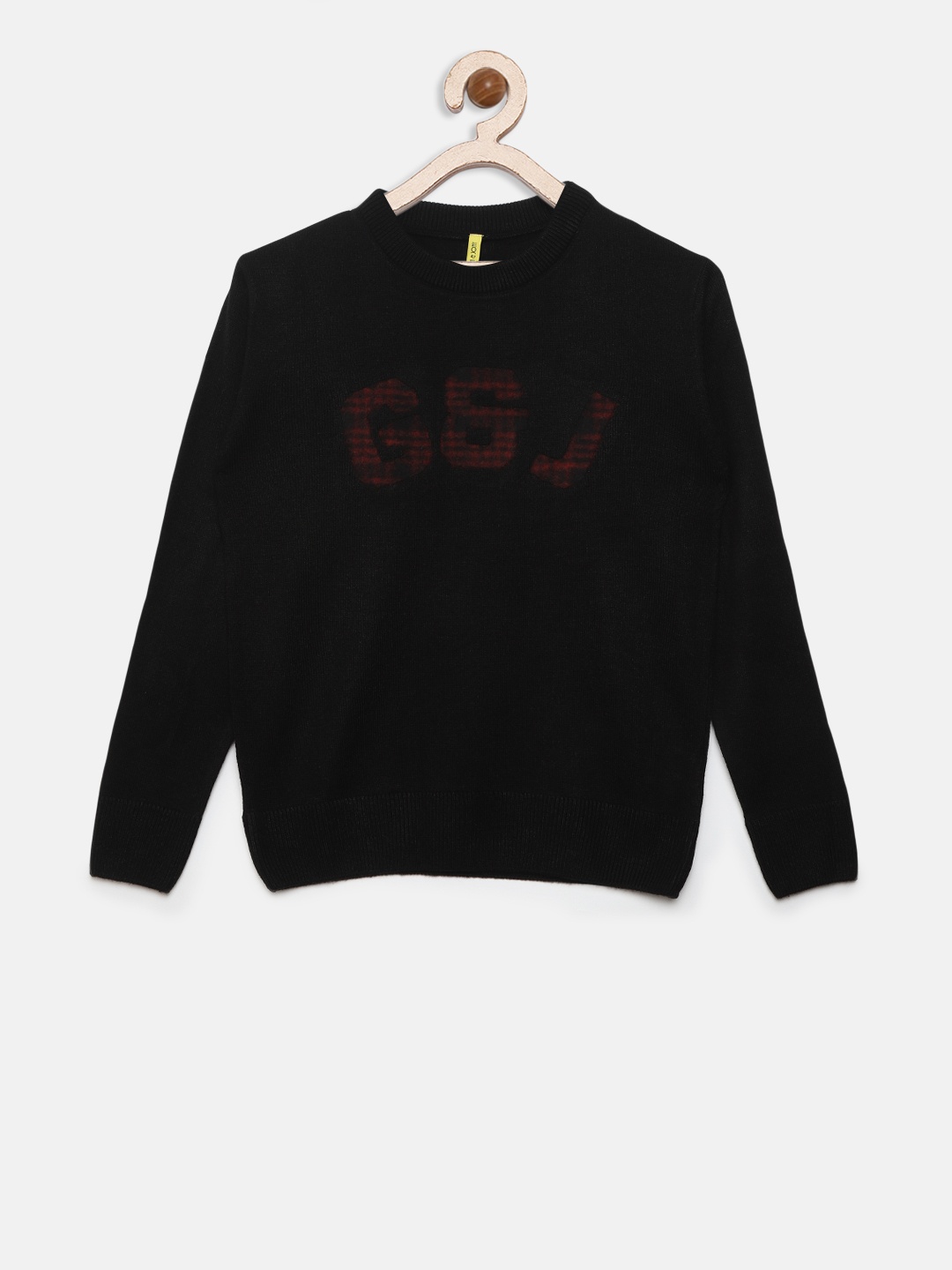 

Gini and Jony Boys Black Solid Sweater