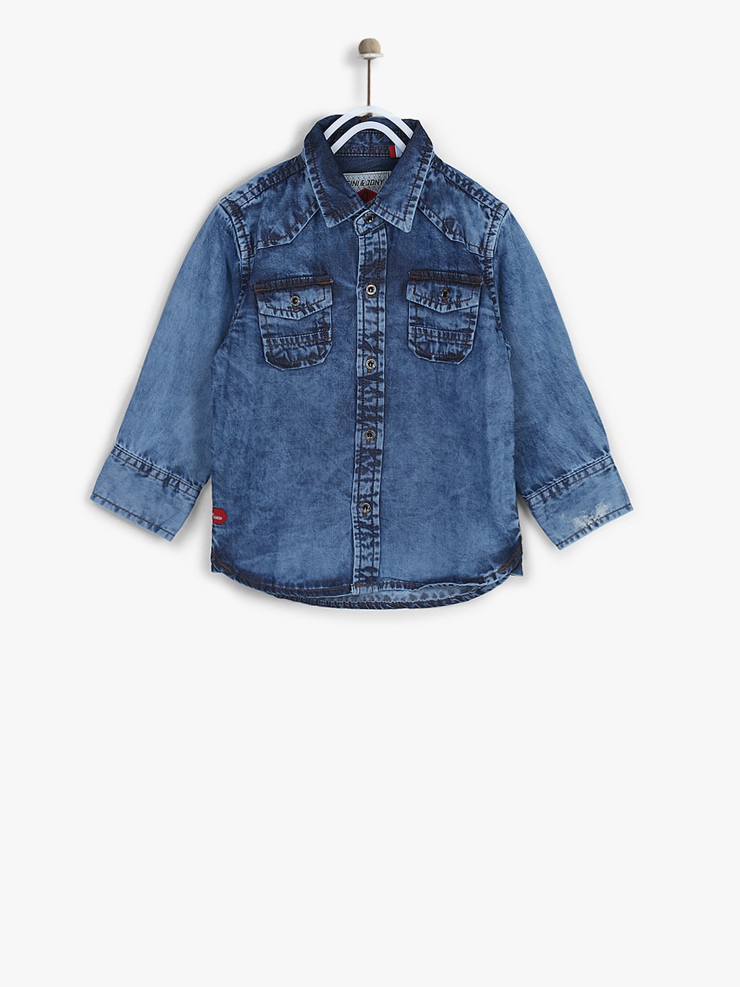 

Gini and Jony Boys Blue Regular Fit Faded Denim Shirt
