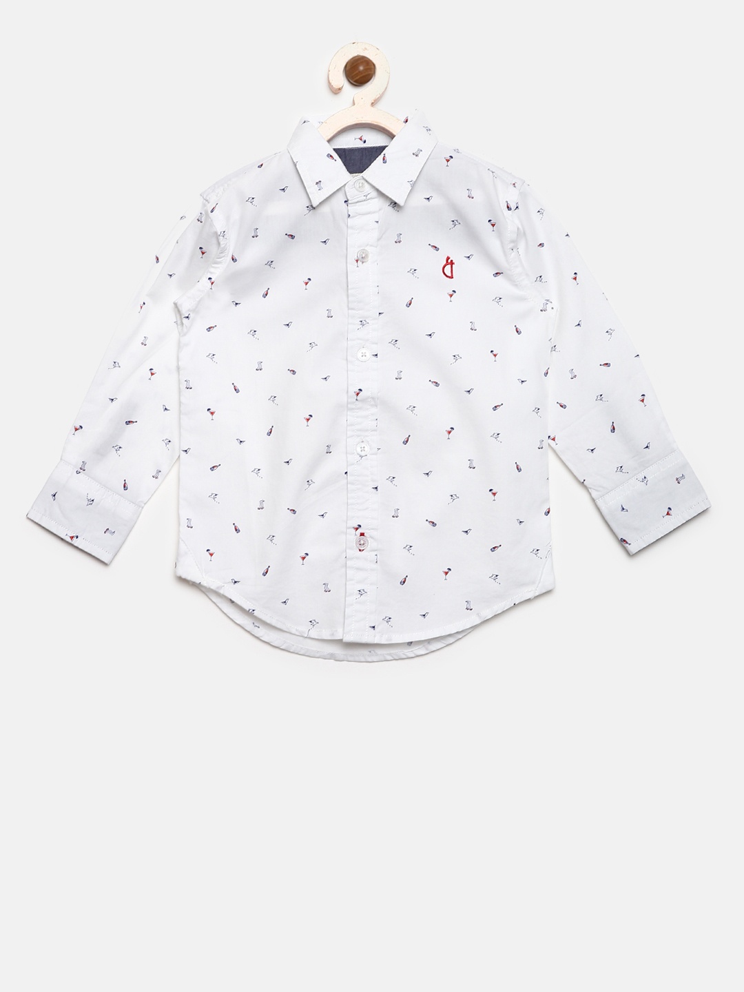 

Gini and Jony Boys White Regular Fit Printed Casual Shirt