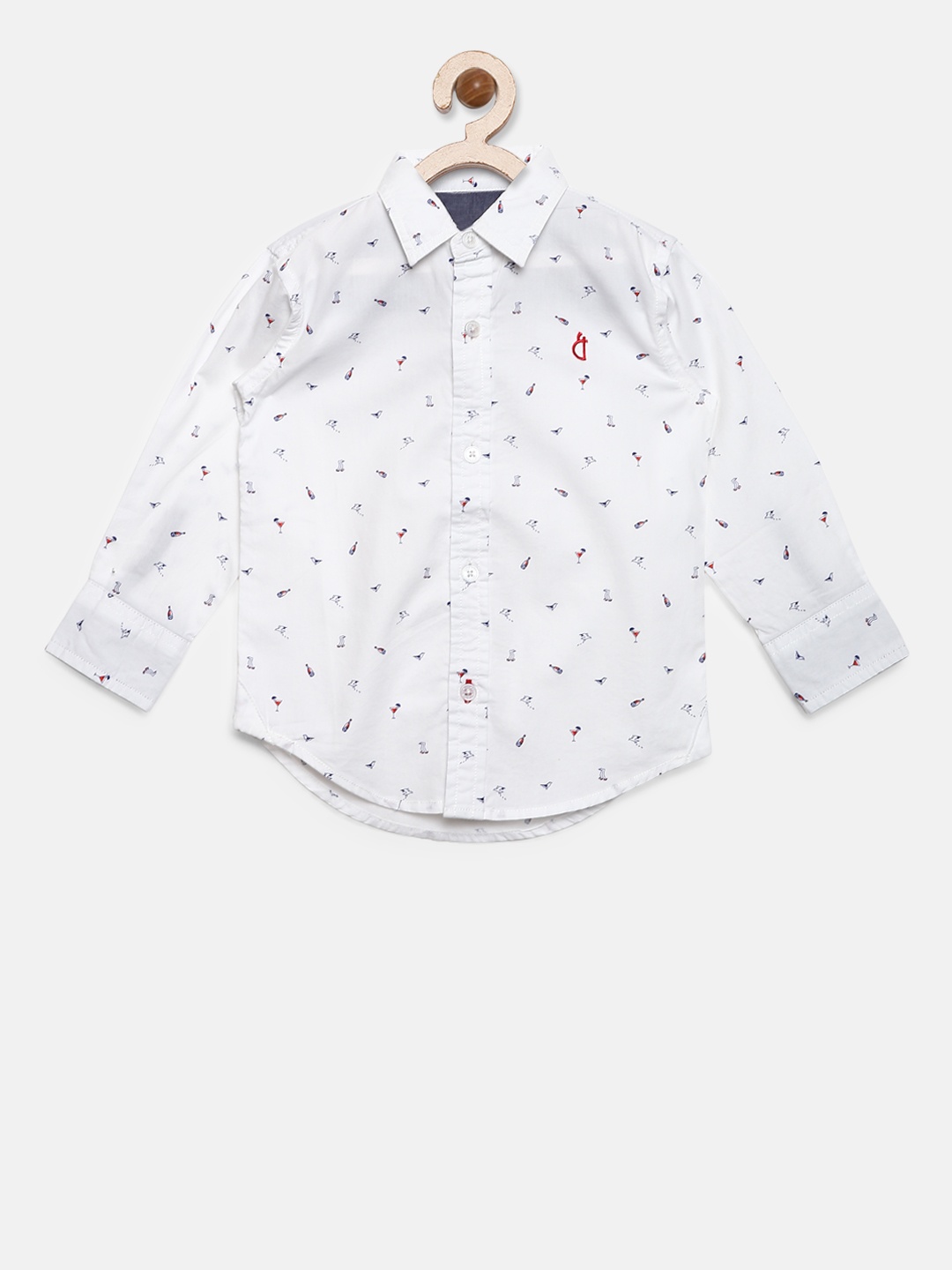 

Gini and Jony Boys White Regular Fit Printed Casual Shirt