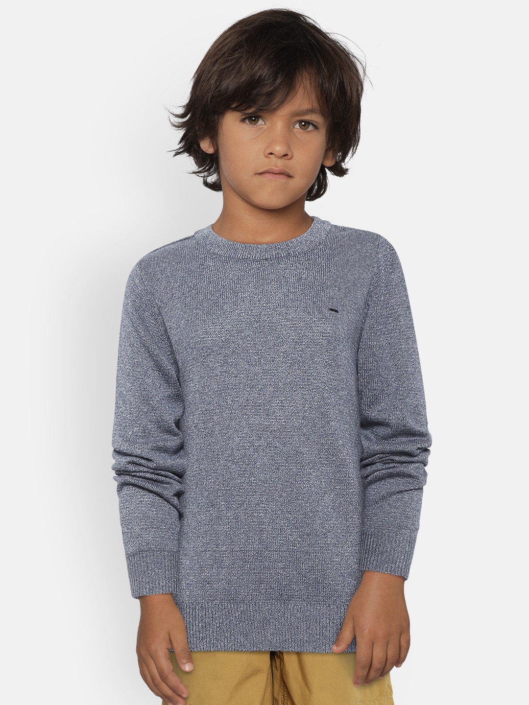 

Gini and Jony Boys Navy Blue Solid Pullover