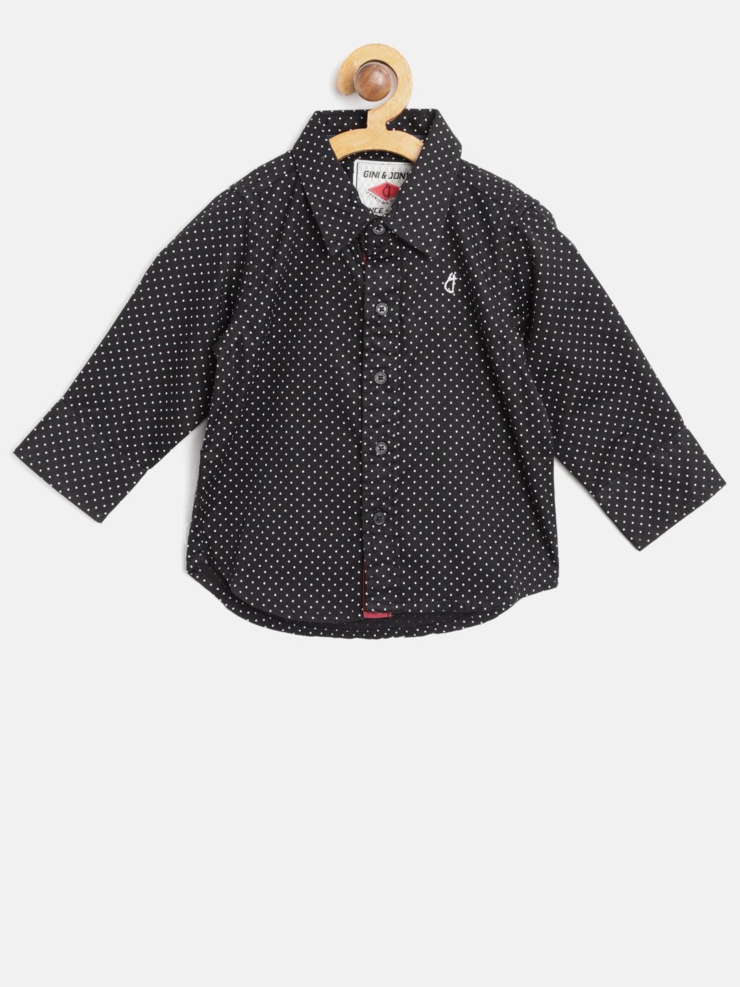 

Gini and Jony Boys Black & White Regular Fit Printed Casual Shirt