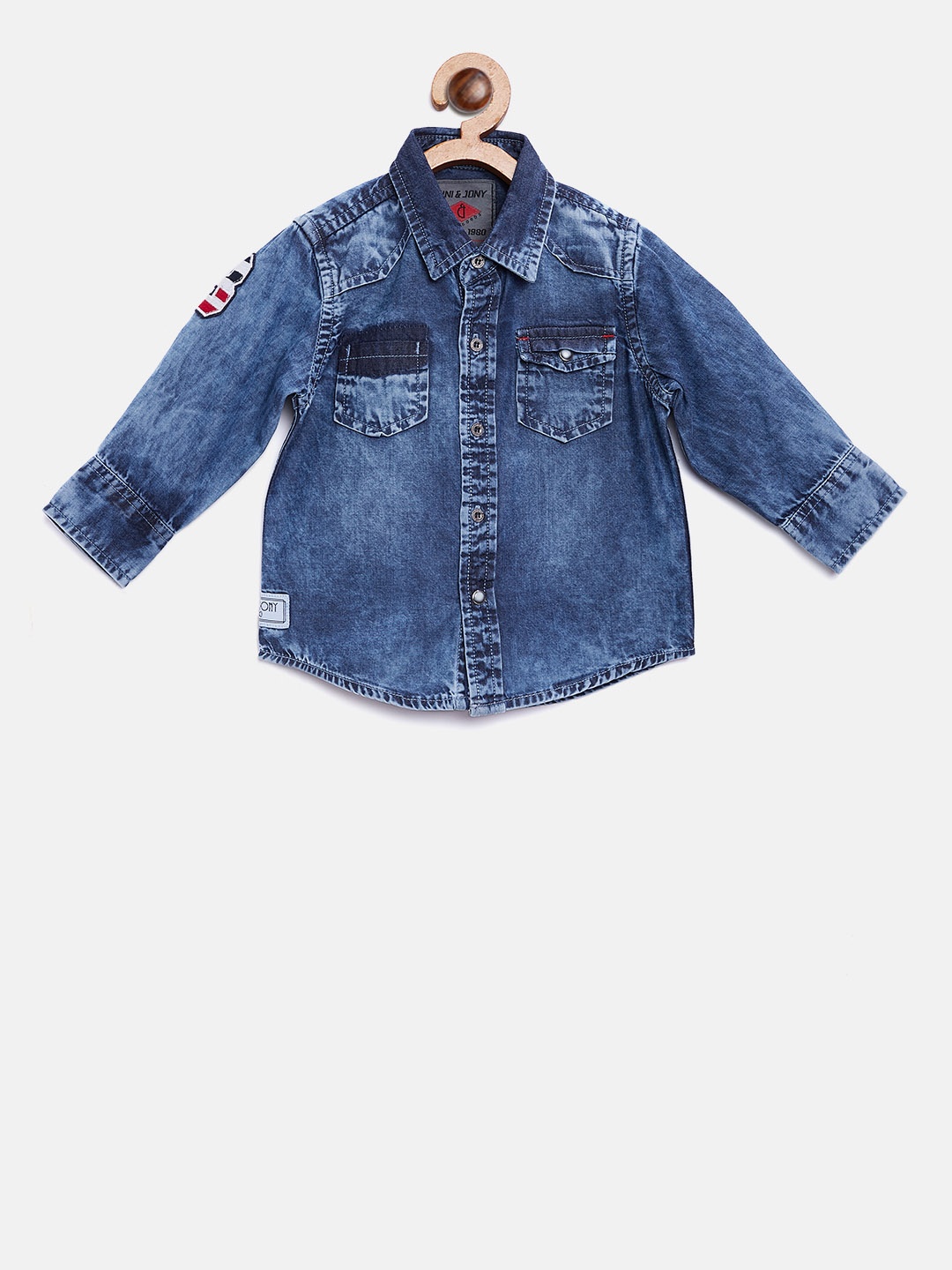 

Gini and Jony Boys Blue Washed Denim Shirt
