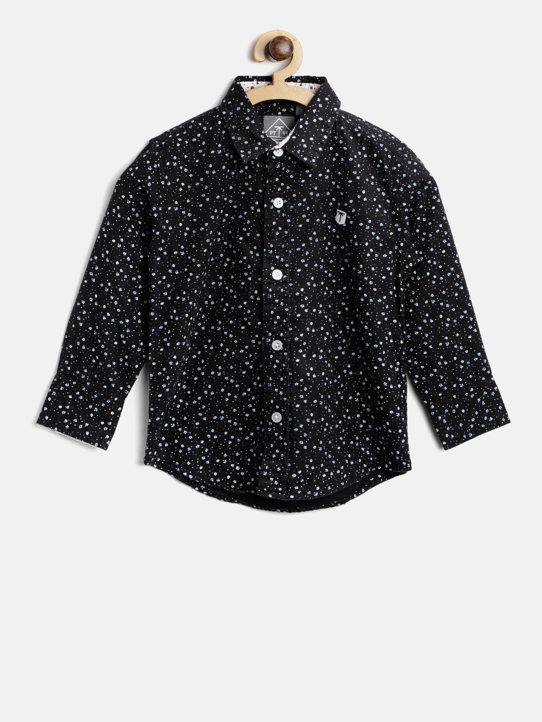 

Palm Tree Boys Black & Off-White Regular Fit Printed Casual Shirt