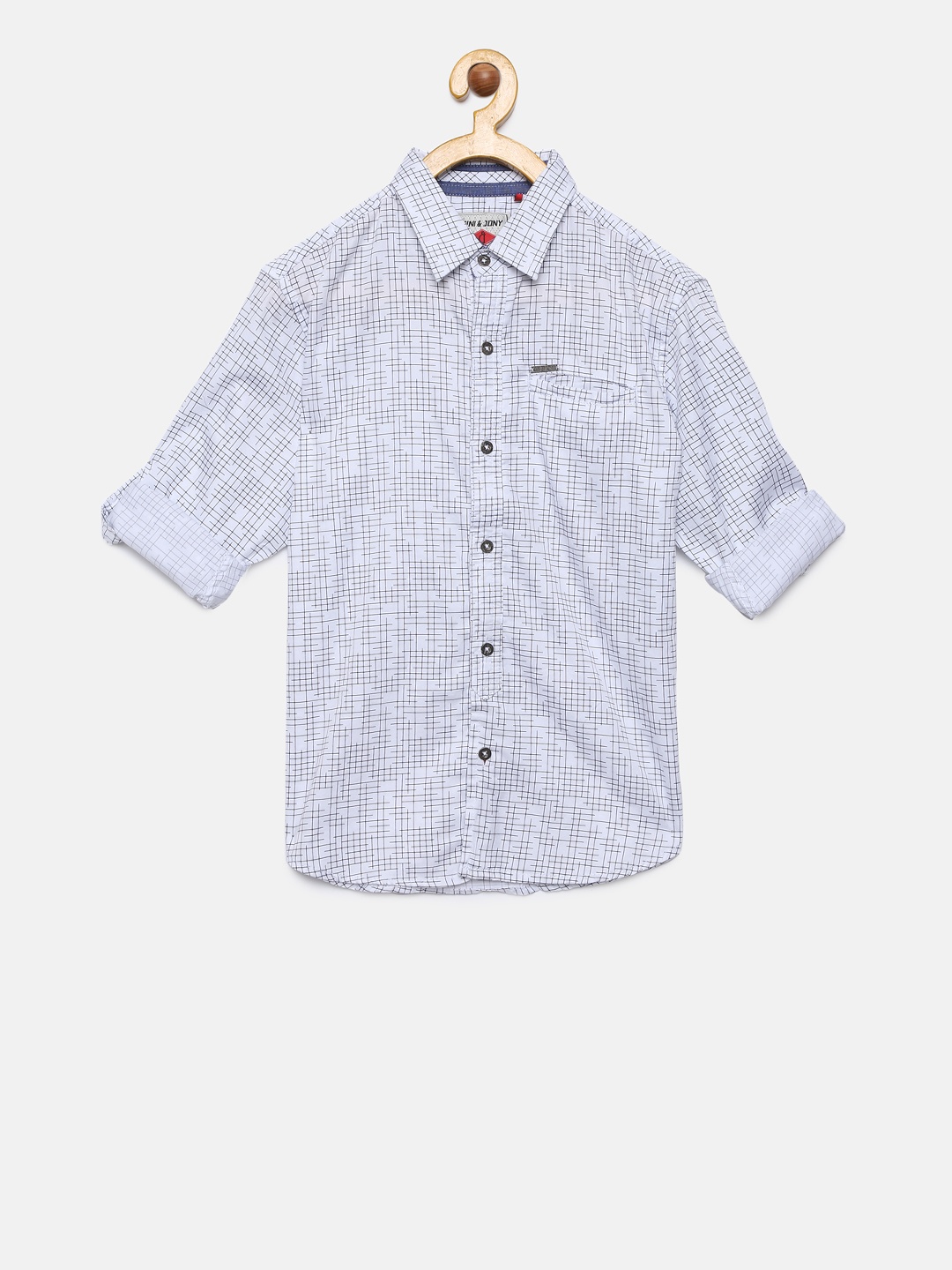 

Gini and Jony Boys White & Black Regular Fit Printed Casual Shirt