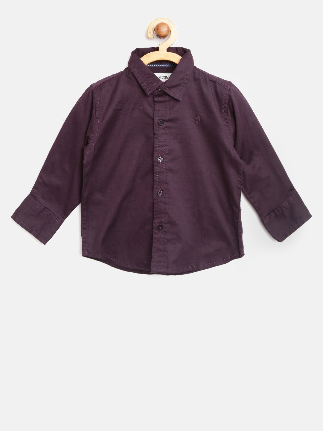 

Gini and Jony Boys Aubergina Regular Fit Solid Casual Shirt, Purple