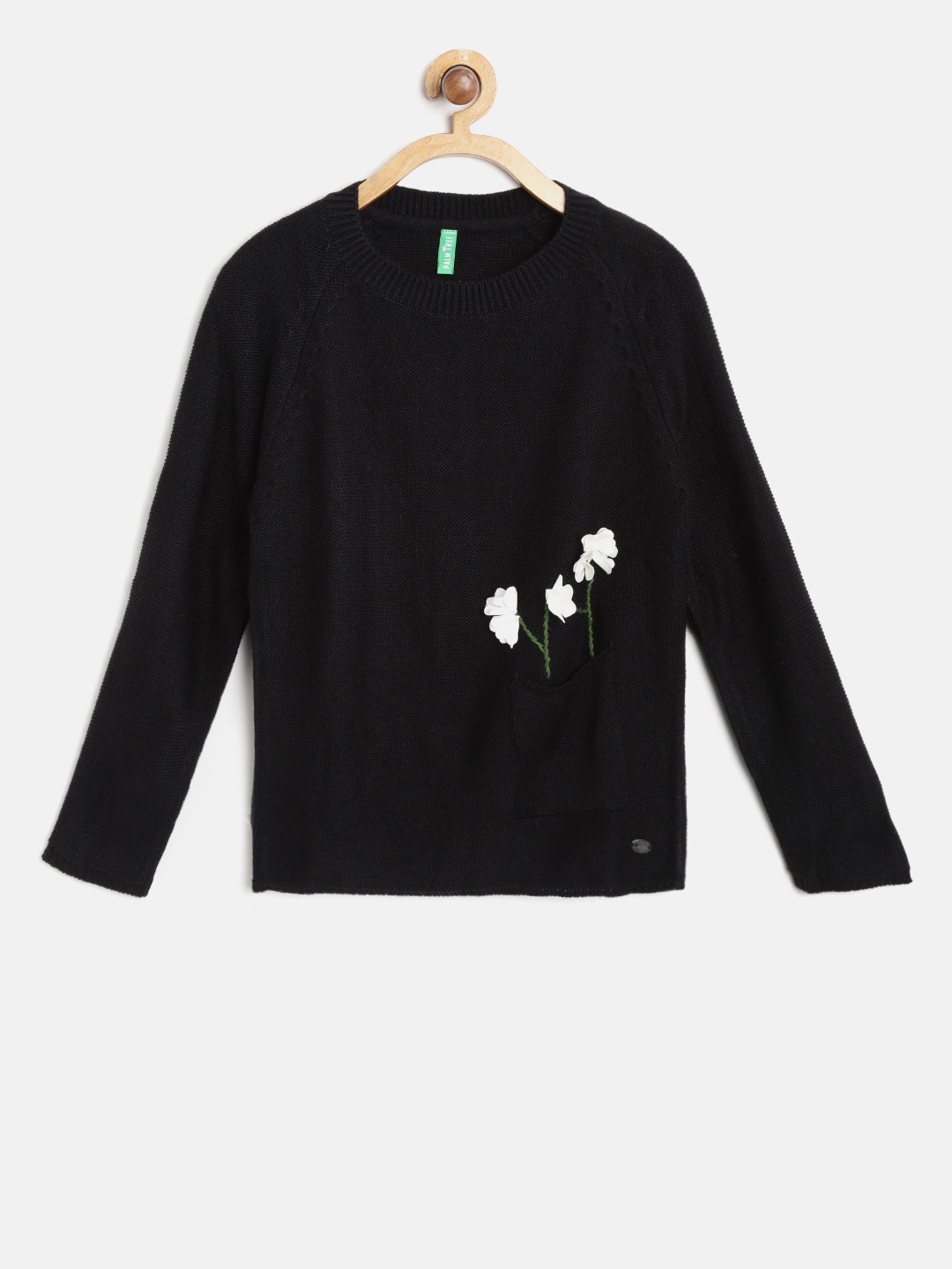 

Palm Tree Girls Black Solid Pullover