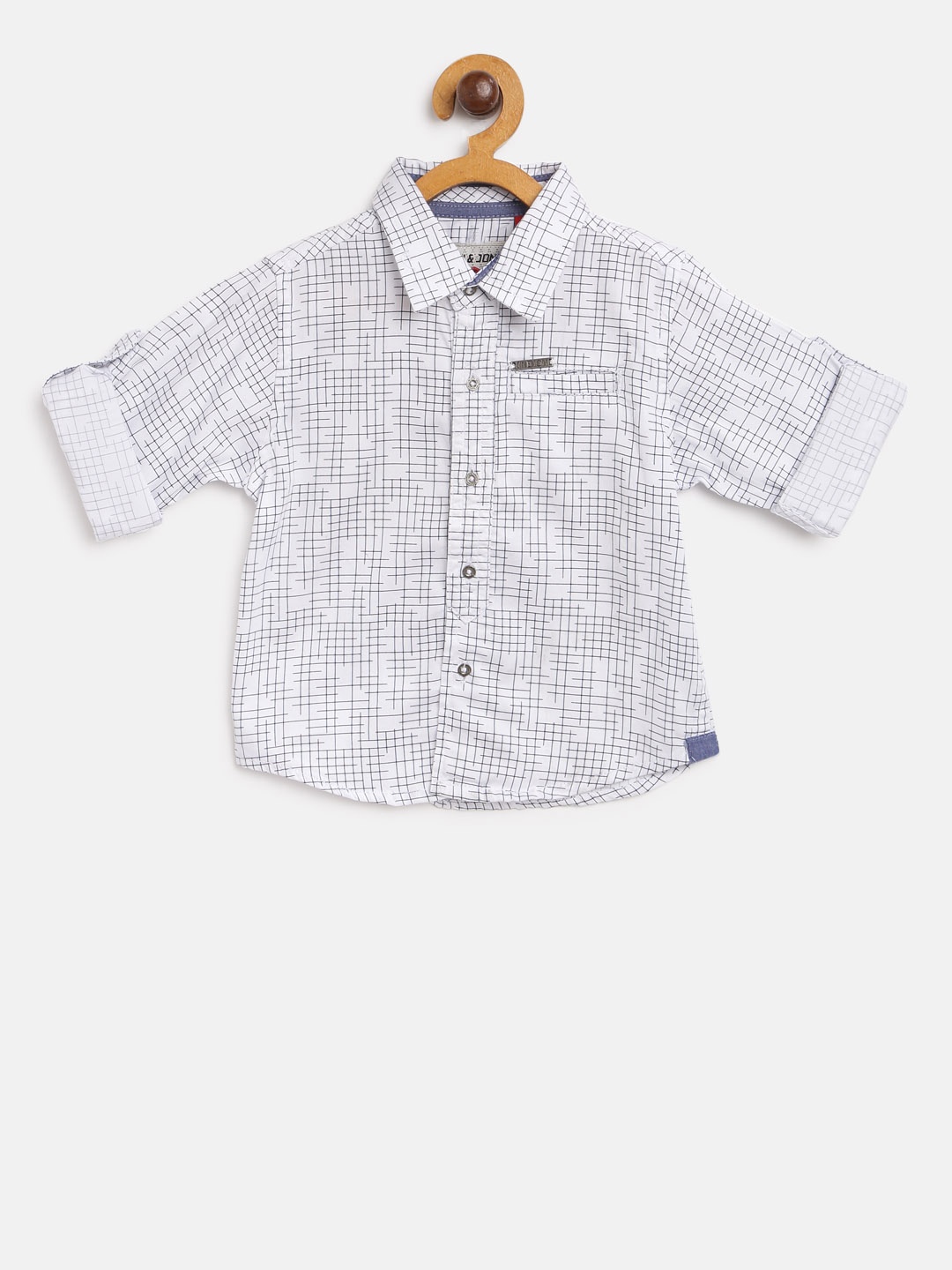 

Gini and Jony Boys White & Black Regular Fit Printed Casual Shirt