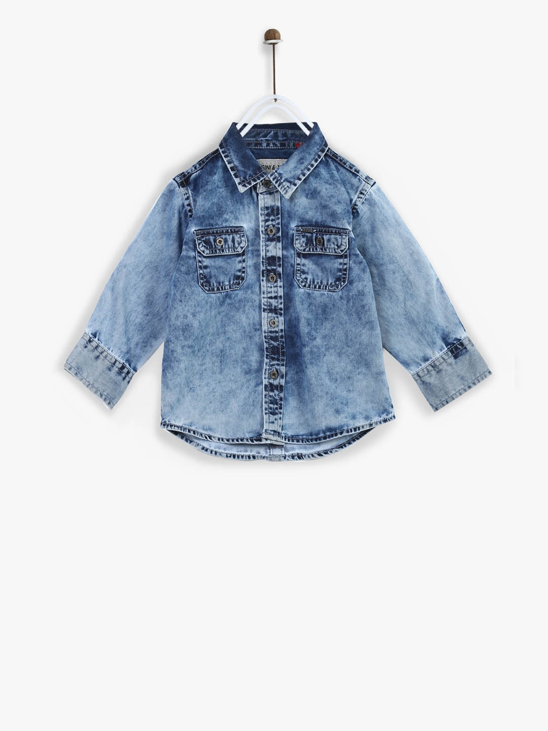 

Gini and Jony Boys Blue Regular Fit Faded Casual Shirt