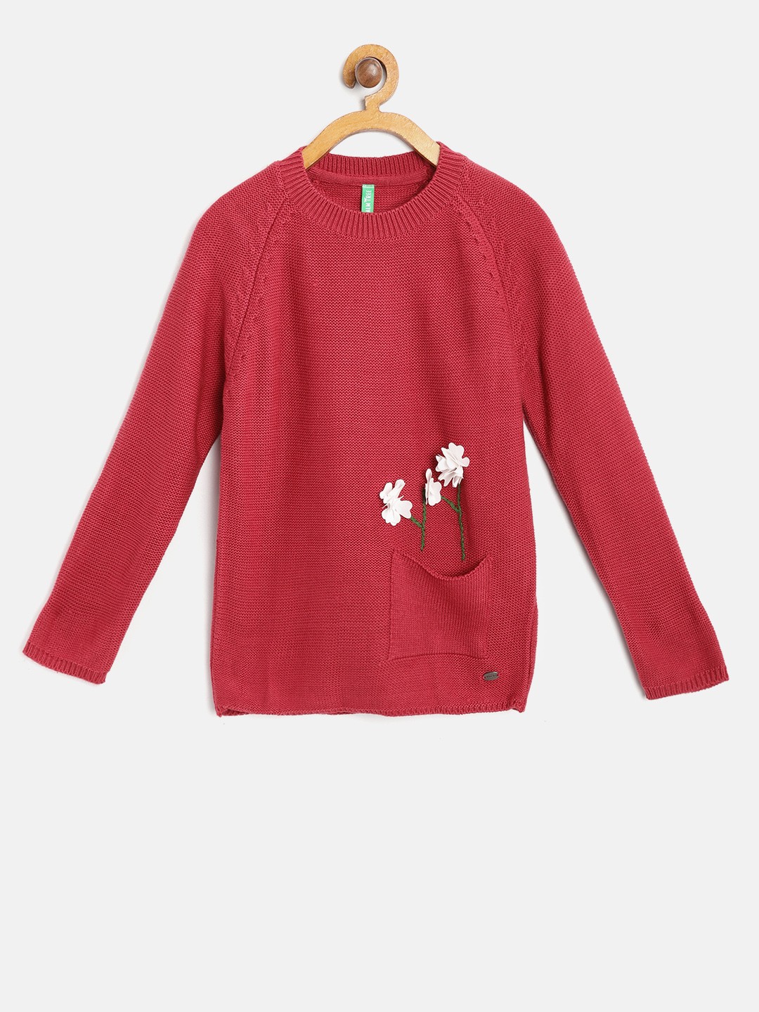 

Palm Tree Girls Red Solid Pullover