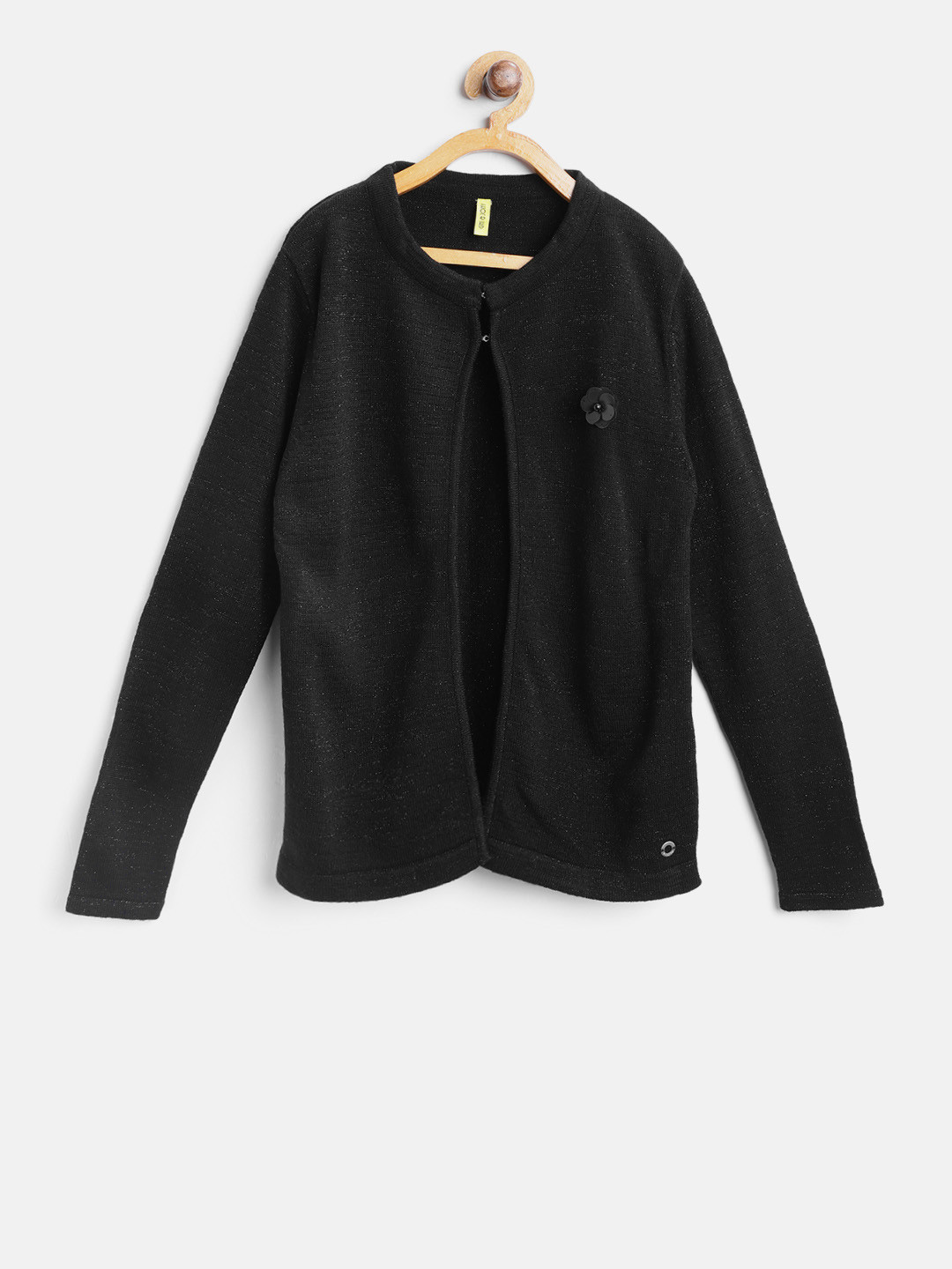 

Gini and Jony Girls Black Shimmer Front-Open Cardigan