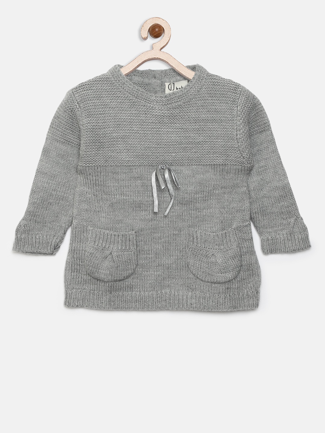 

Gini and Jony Girls Grey Melange Solid Pullover