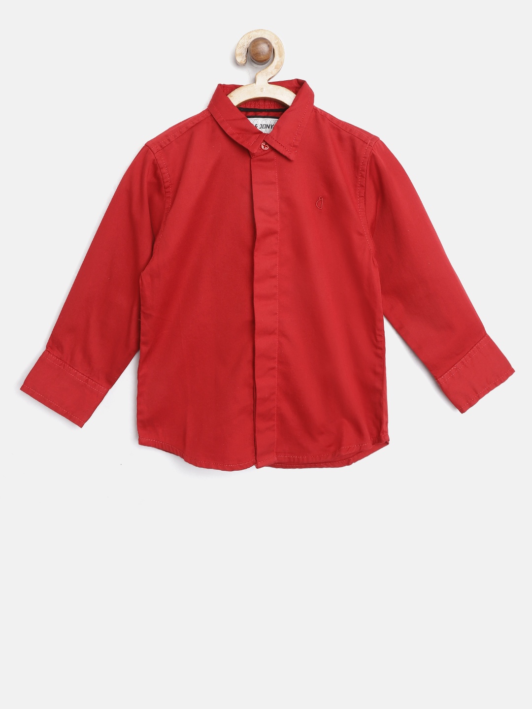 

Gini and Jony Boys Red Regular Fit Solid Casual Shirt
