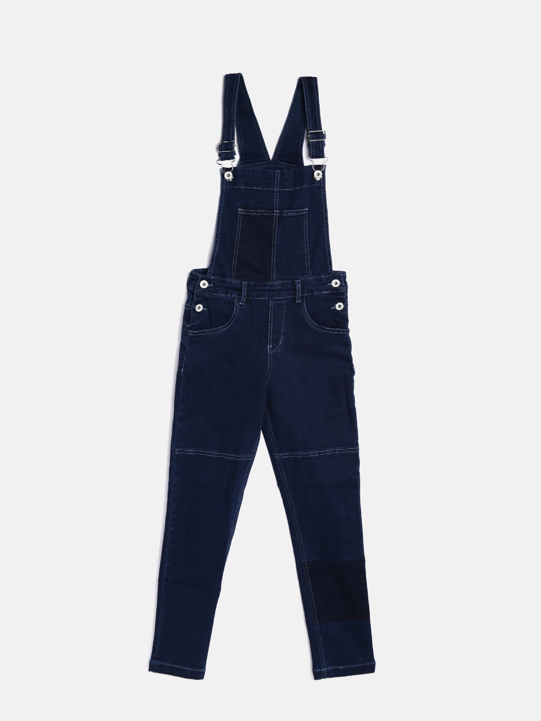 

Gini and Jony Girls Navy Blue Solid Dungarees