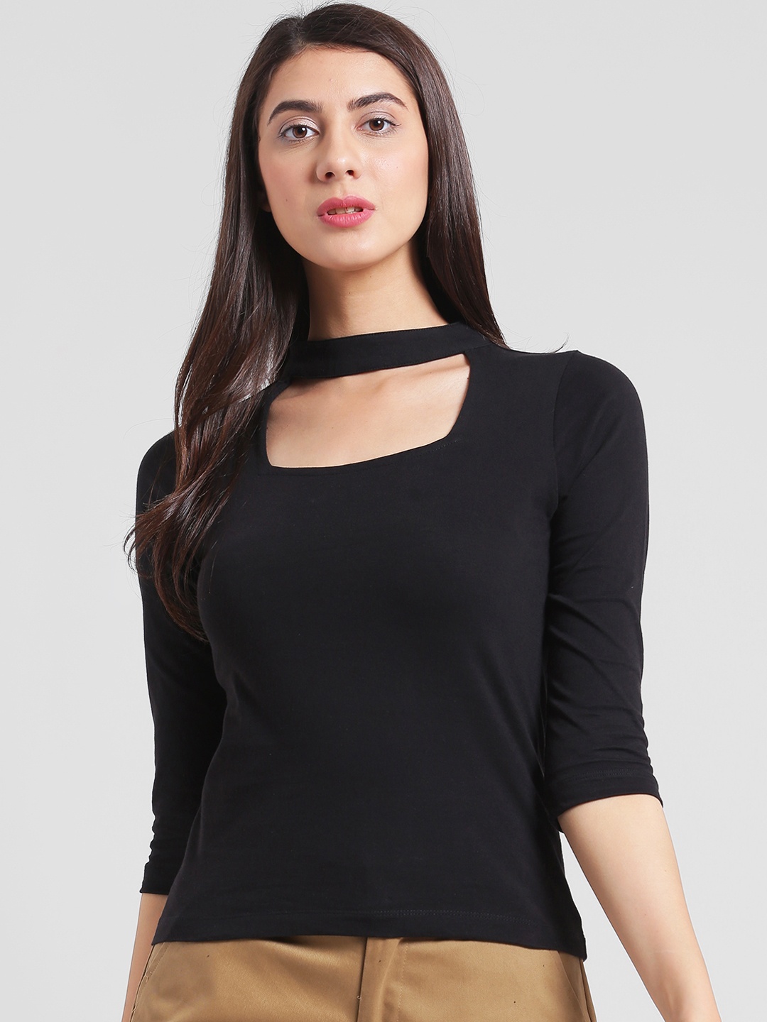 

Rigo Choker Neck Top, Black