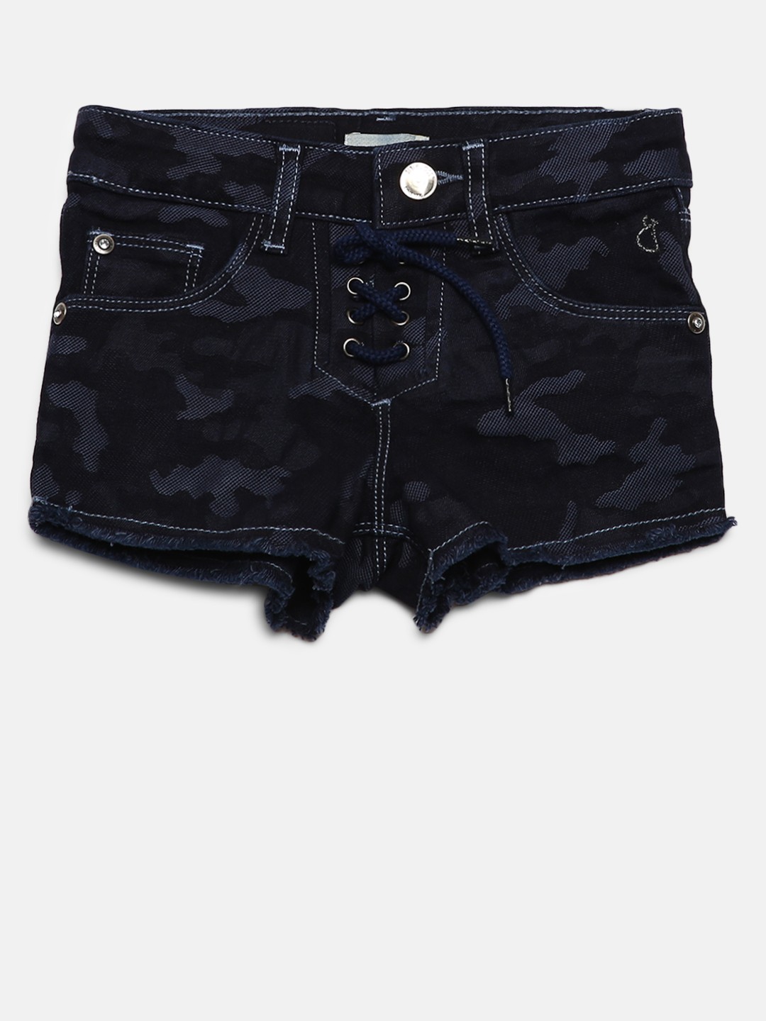

Gini and Jony Girls Navy Blue Camouflage Print Denim Shorts