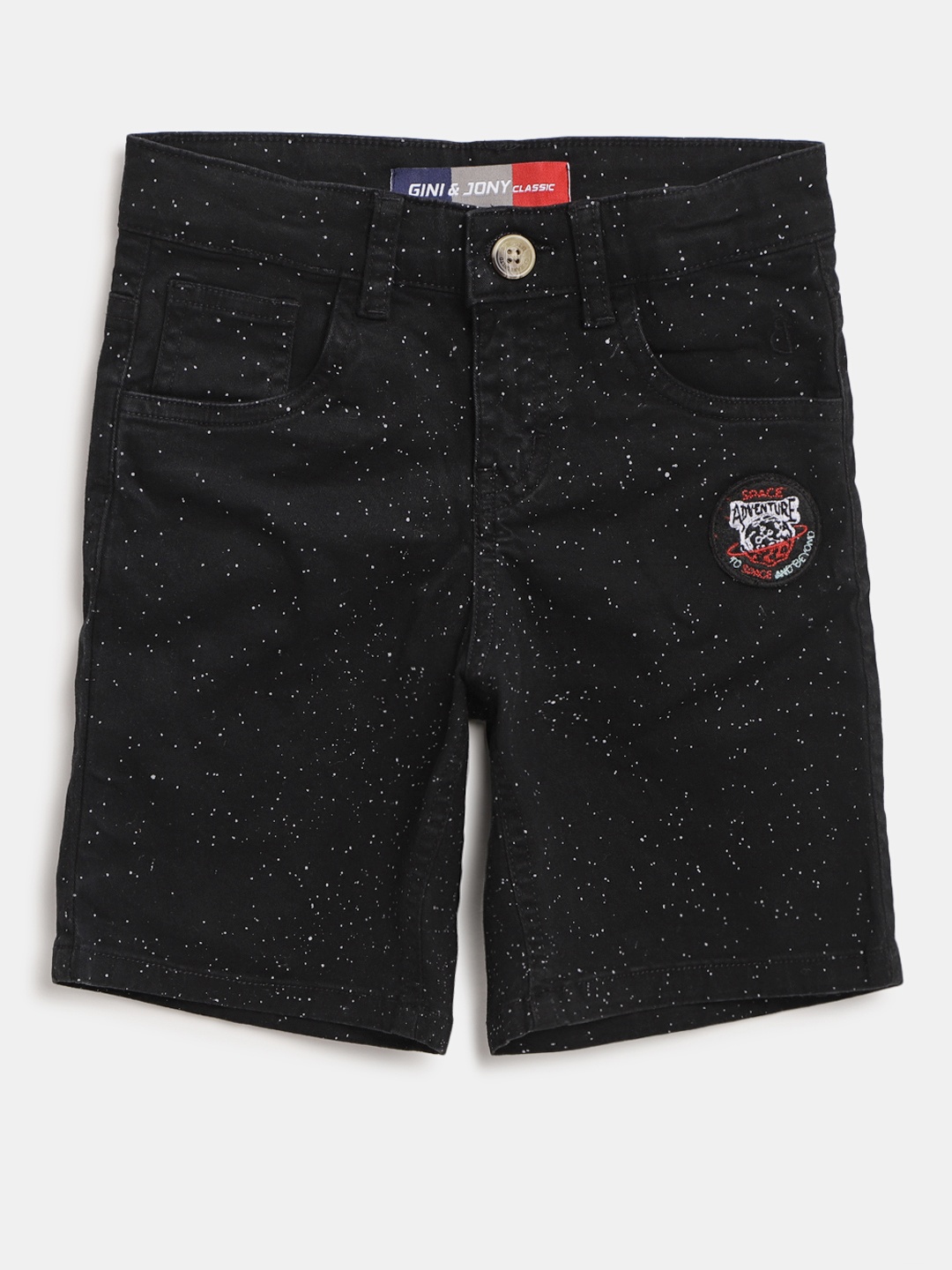 

Gini and Jony Boys Black Printed Regular Shorts