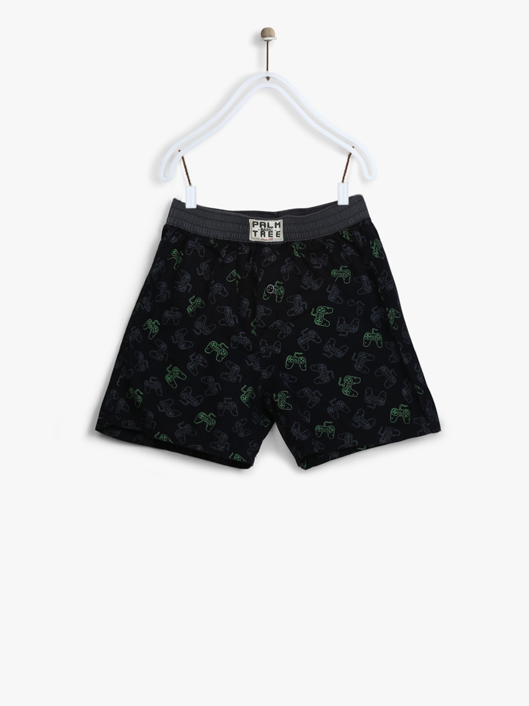 

Palm Tree Boys Black Printed Regular Fit Shorts