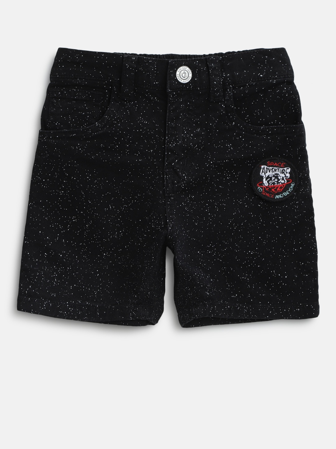 

Gini and Jony Boys Black Printed Regular Shorts