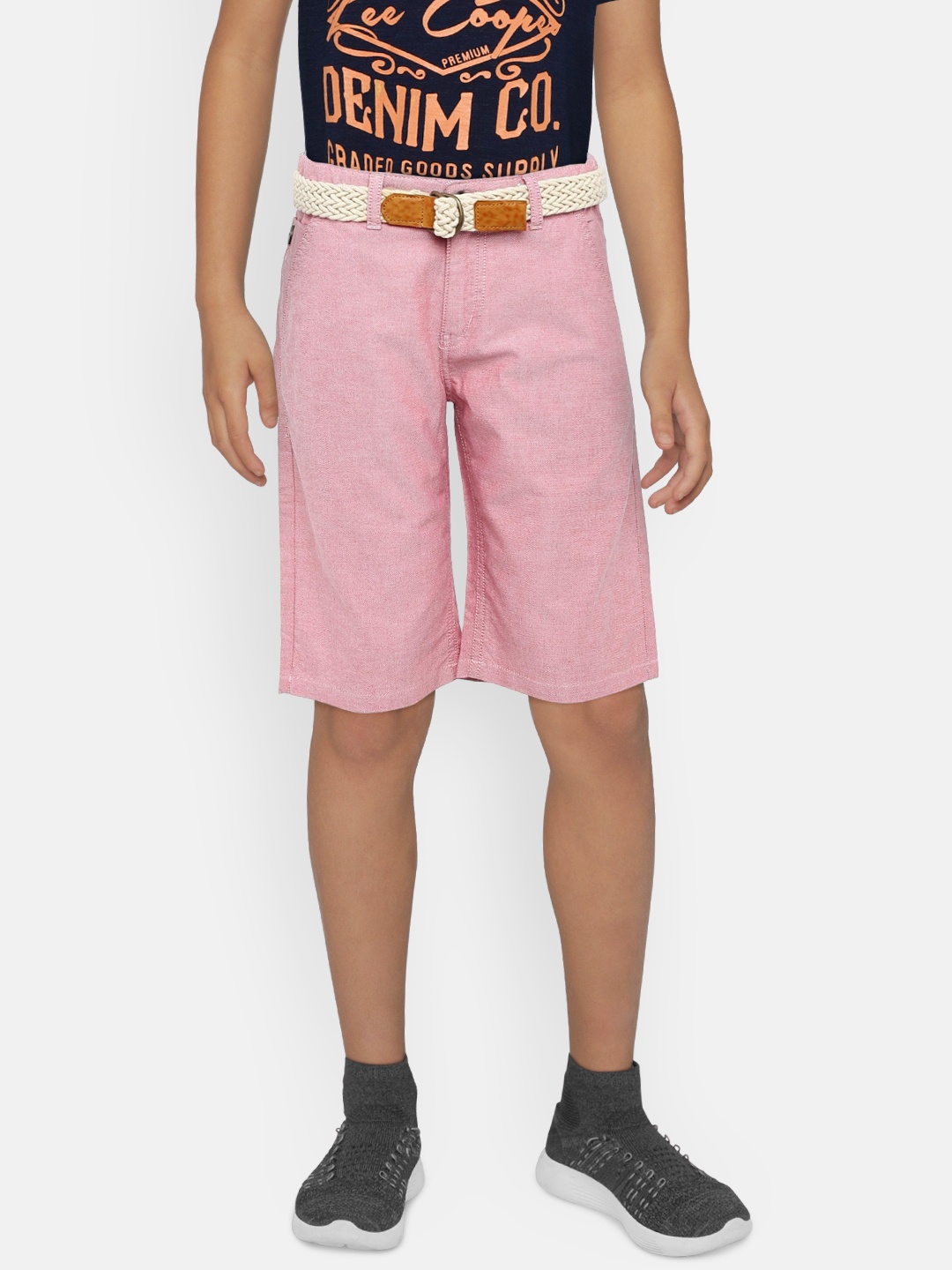 

Gini and Jony Boys Pink Solid Regular Shorts