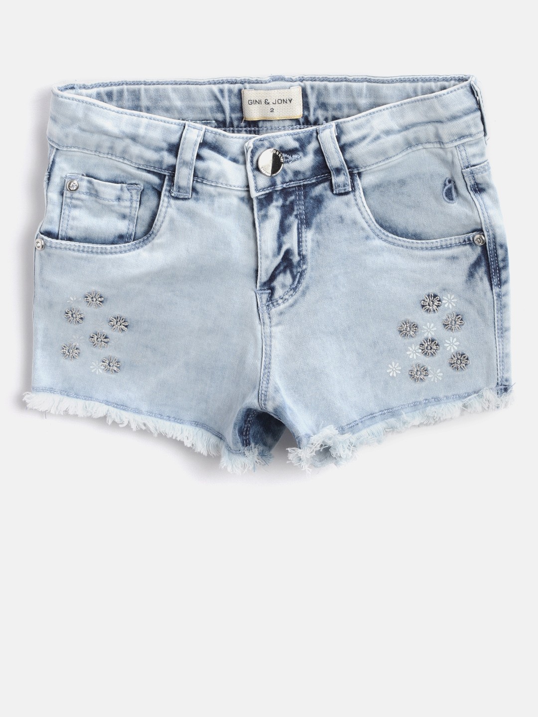 

Gini and Jony Girls Blue Solid Regular Fit Denim Shorts