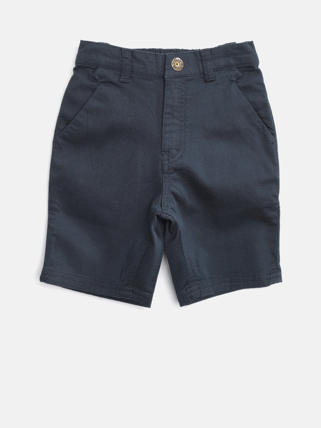 

Gini and Jony Boys Navy Blue Self-Design Regular Fit Regular Shorts