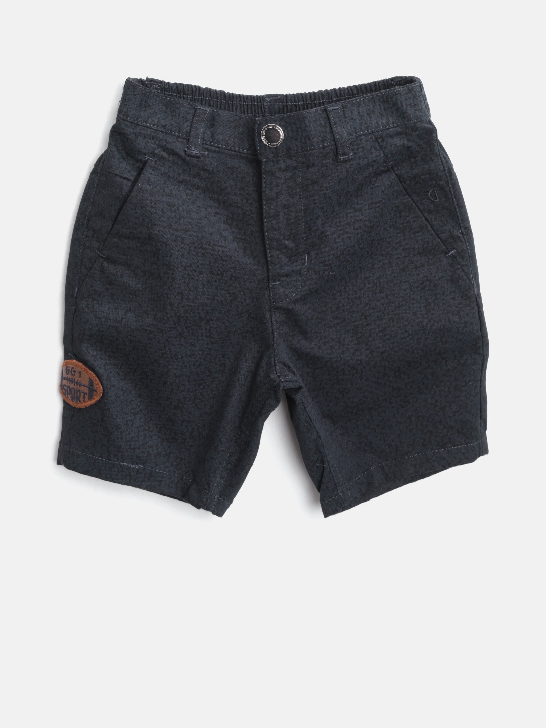 

Gini and Jony Boys Navy Blue Printed Regular Fit Shorts