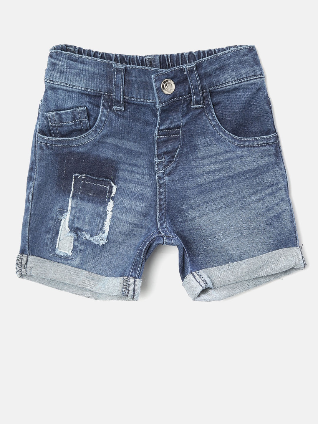 

Gini and Jony Boys Navy Blue Washed Regular Fit Denim Shorts