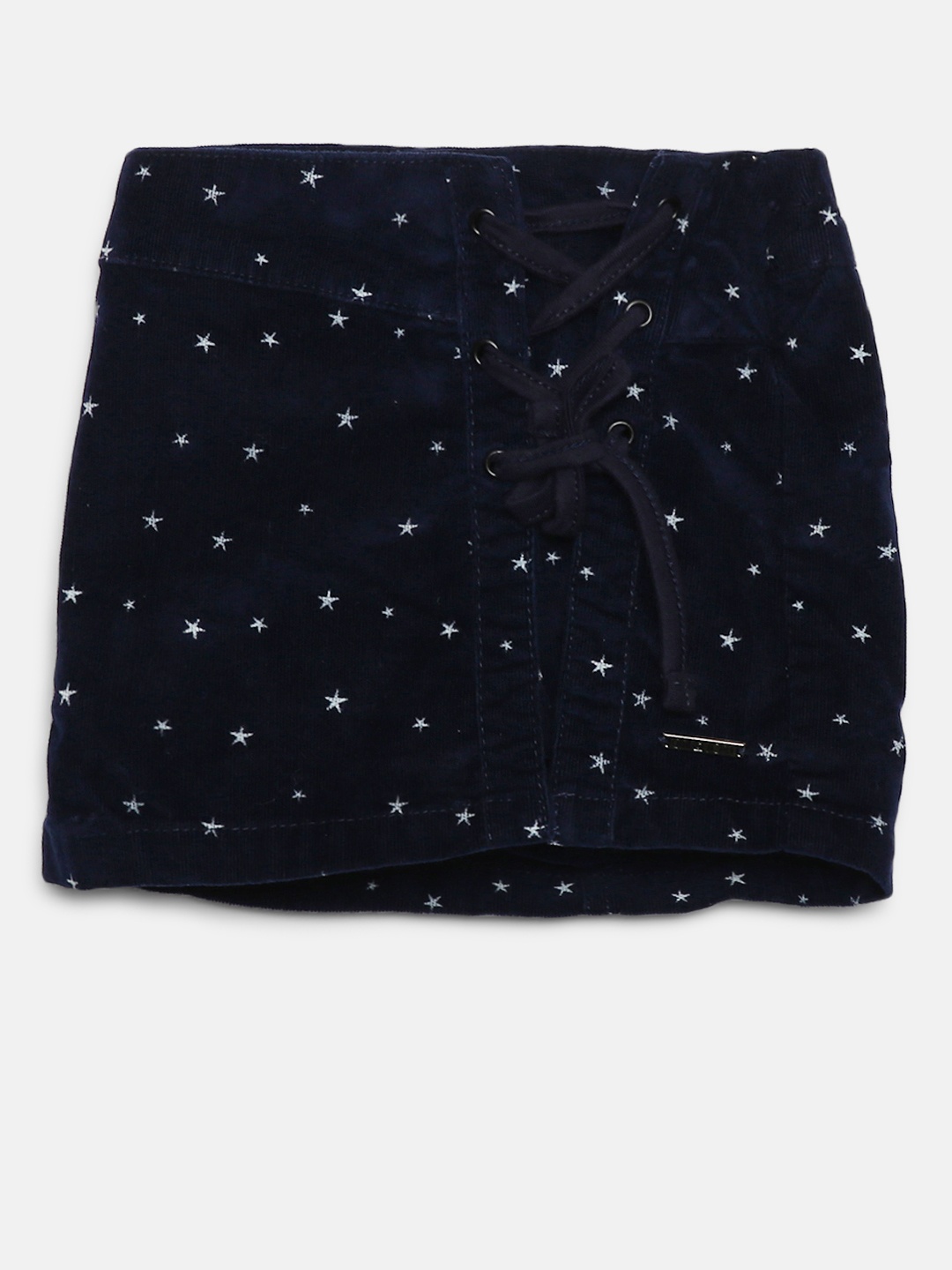 

Gini and Jony Girls Navy Blue Printed Corduroy Skorts