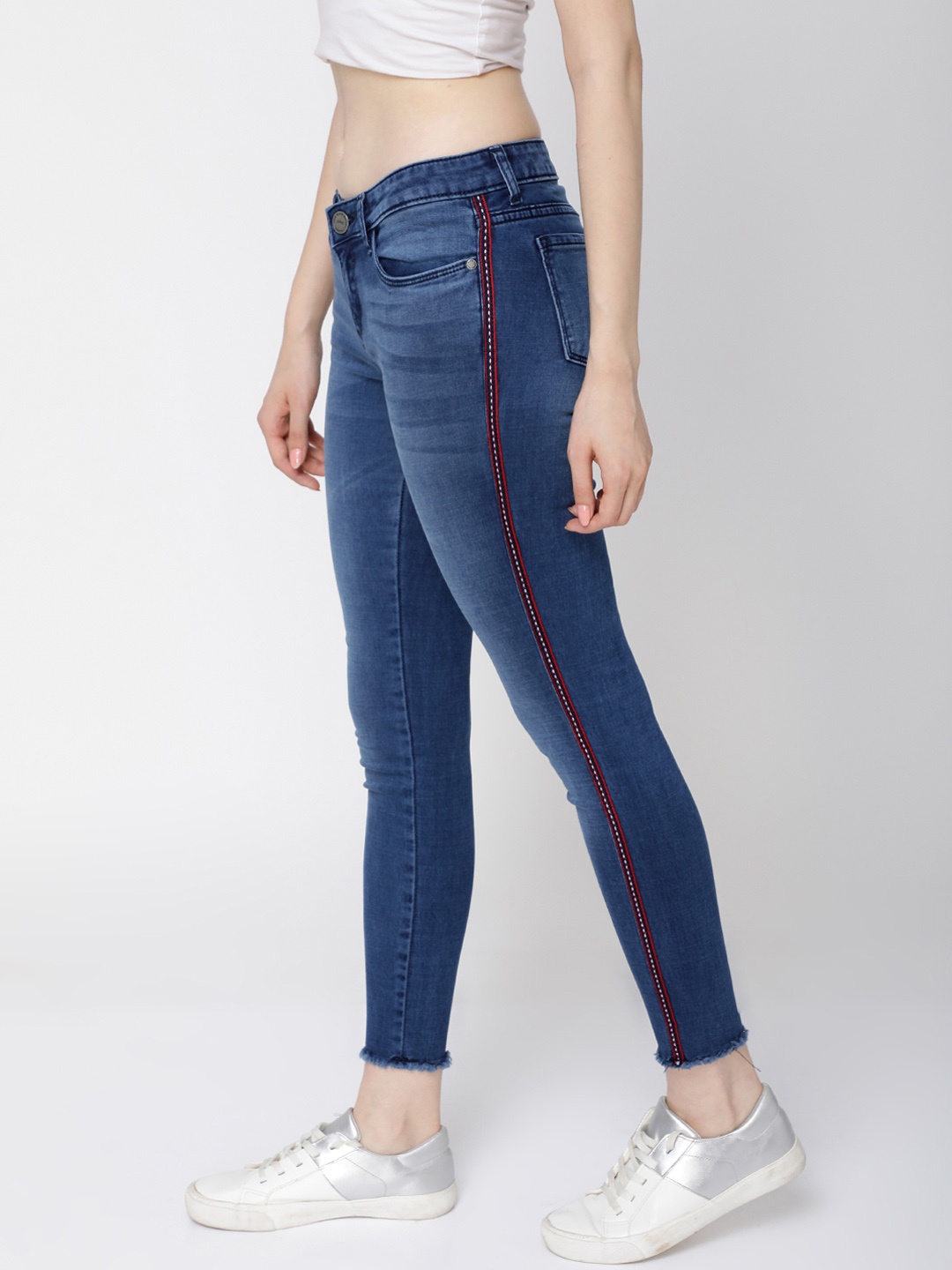 

Tokyo Talkies Women Blue Super Skinny Fit Mid-Rise Clean Look Stretchable Jeans