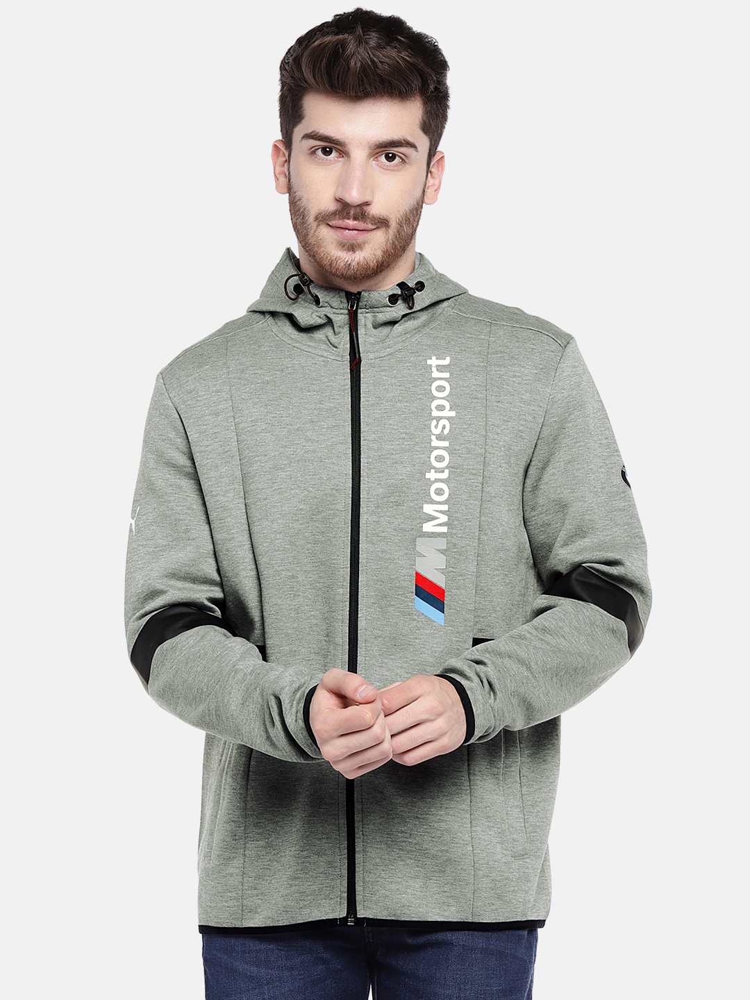 

PUMA Motorsport Men Grey Solid BMW MMS Sporty Track MSP Jacket