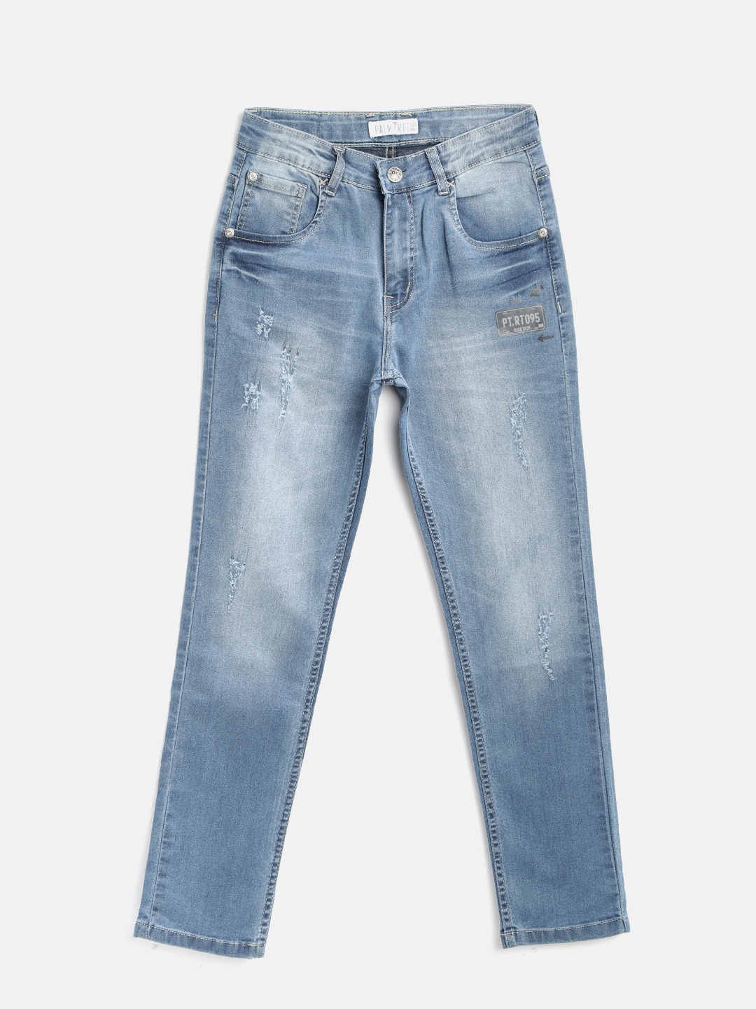 

Palm Tree Boys Blue Slim Fit Mid-Rise Mildly Distressed Stretchable Jeans