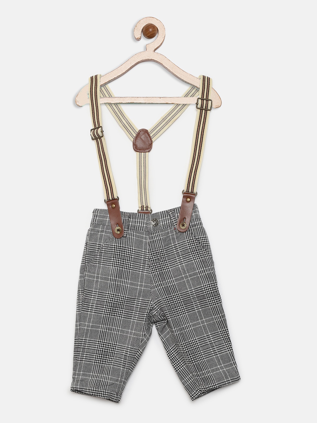 

Gini and Jony Boys Black & White Regular Fit Checked Trousers