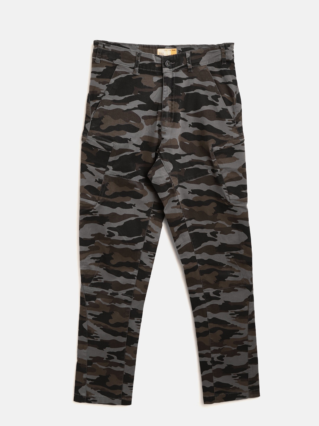 

Gini and Jony Boys Grey & Black Regular Fit Camouflage Print Cargos