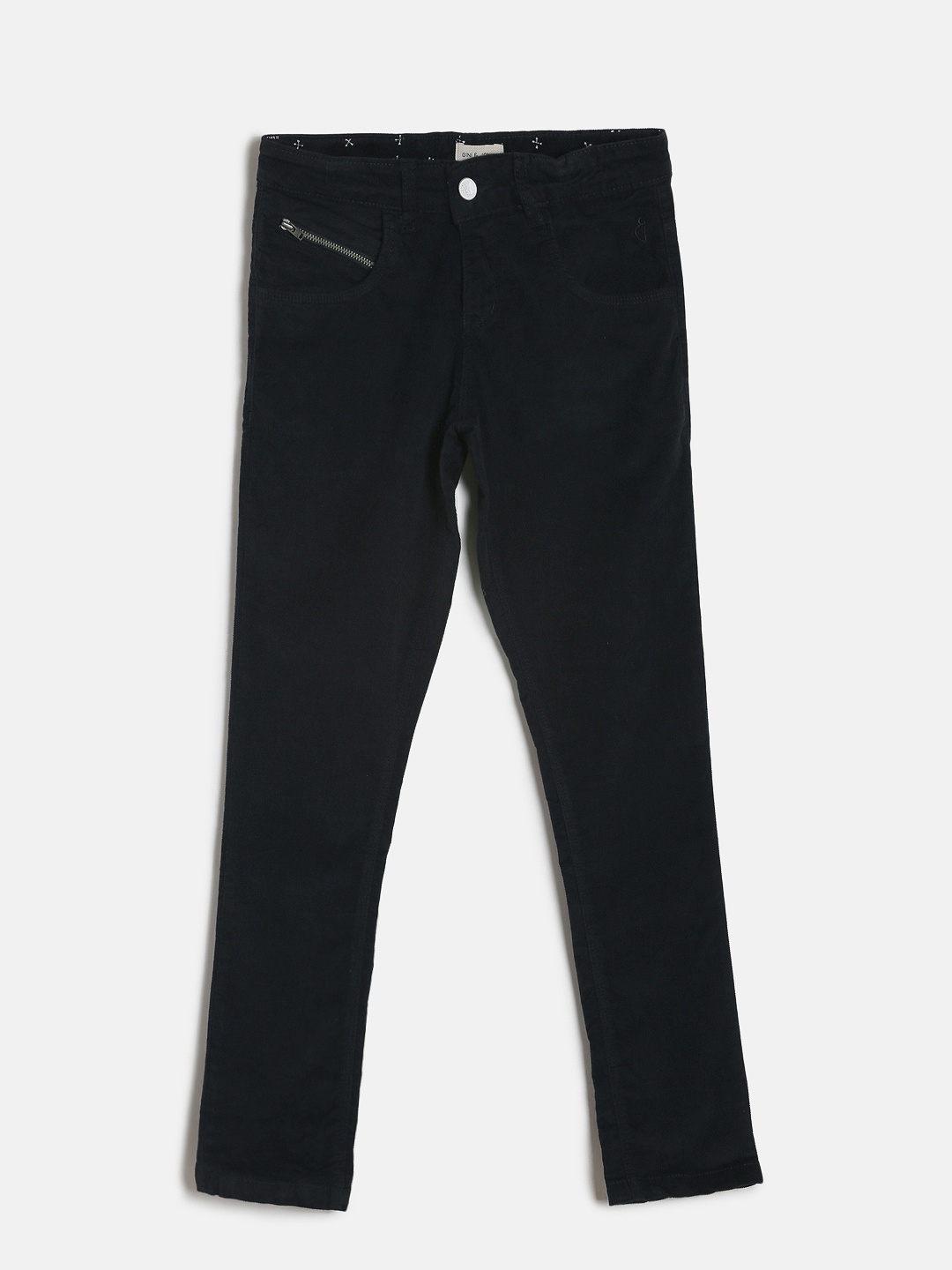 

Gini and Jony Girls Navy Blue Regular Fit Solid Regular Trousers