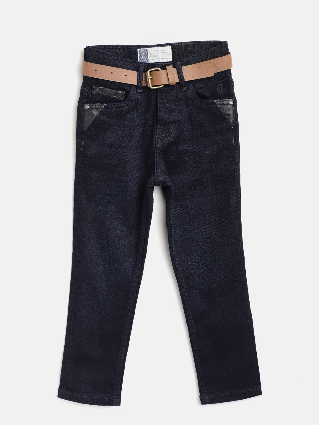 

Gini and Jony Boys Navy Blue Regular Fit Mid-Rise Clean Look Stretchable Jeans