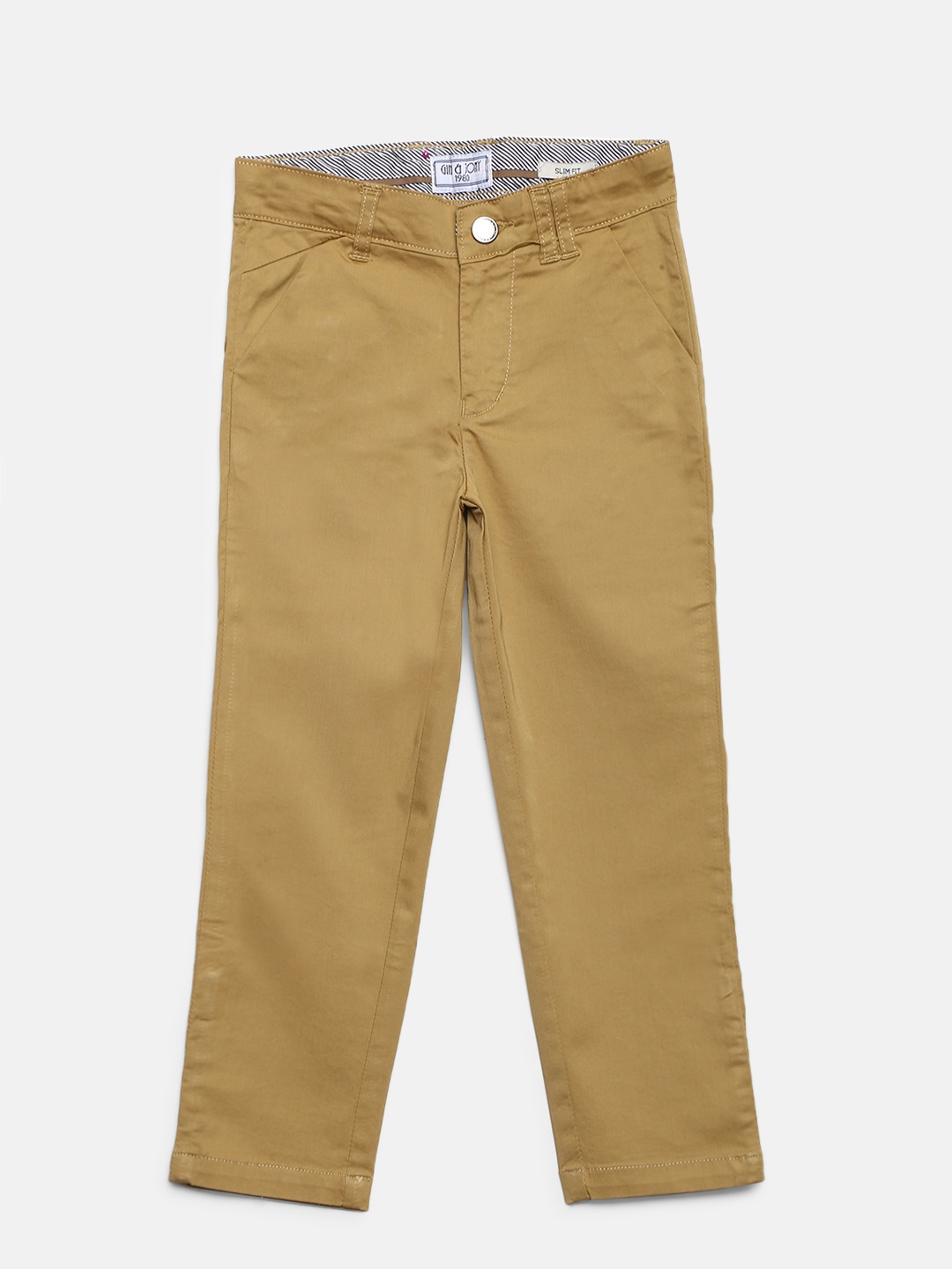

Gini and Jony Boys Khaki Slim Fit Solid Chinos