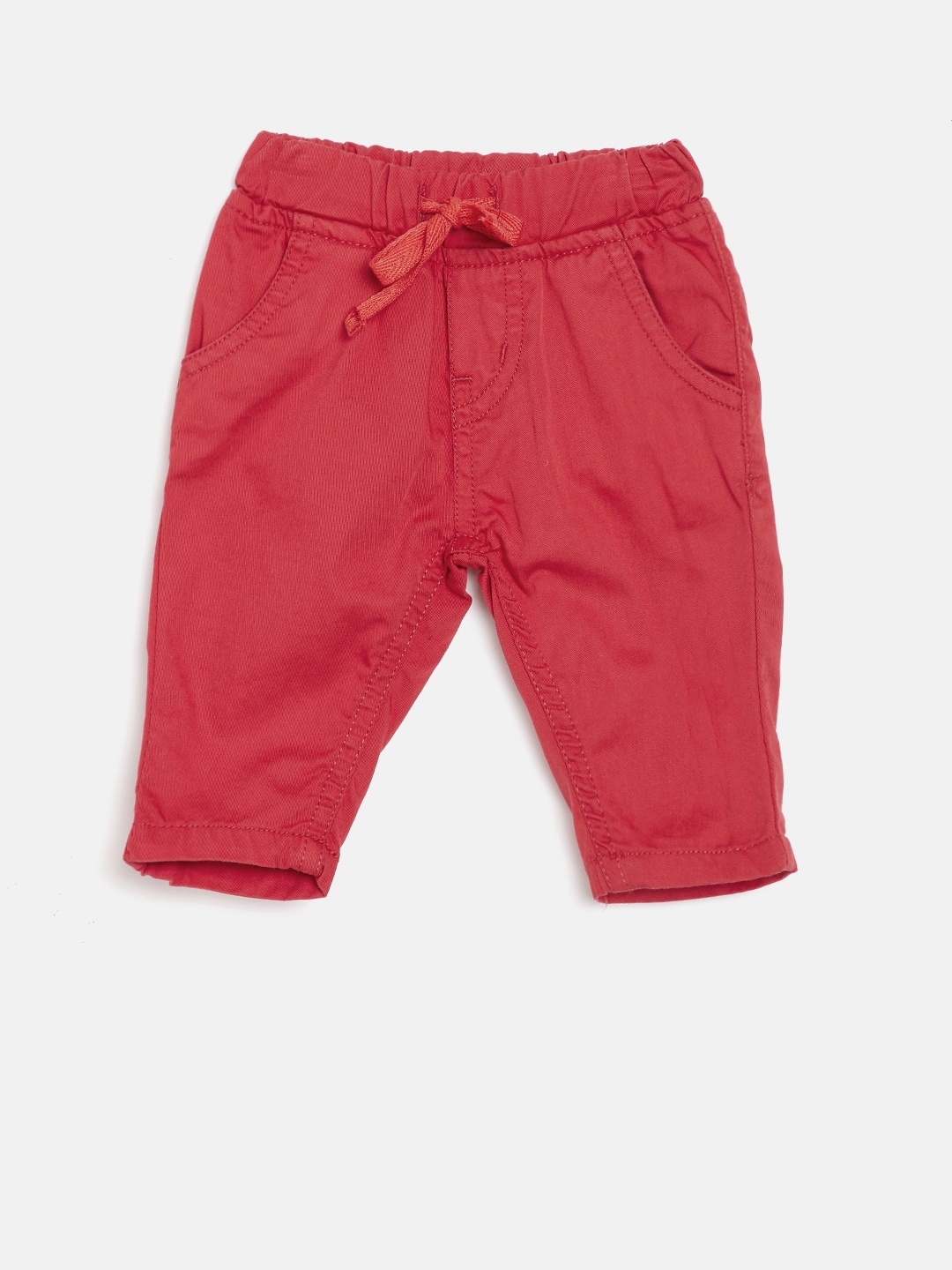 

Gini and Jony Boys Red Regular Fit Solid Trousers