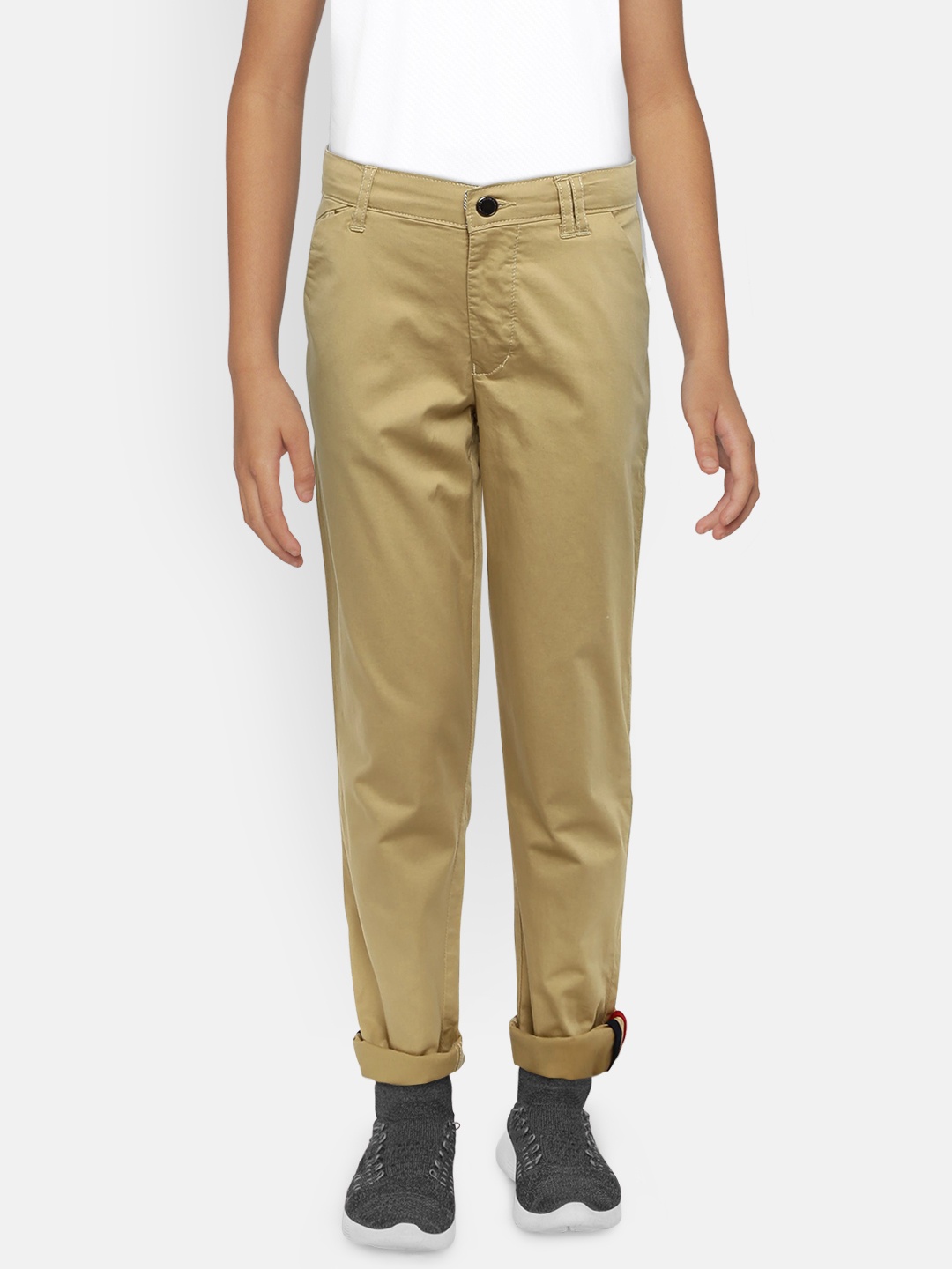 

Gini and Jony Boys Beige Slim Fit Solid Chinos