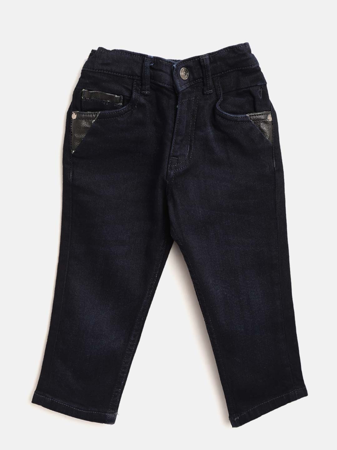 

Gini and Jony Boys Navy Regular Fit Mid-Rise Clean Look Stretchable Jeans, Navy blue