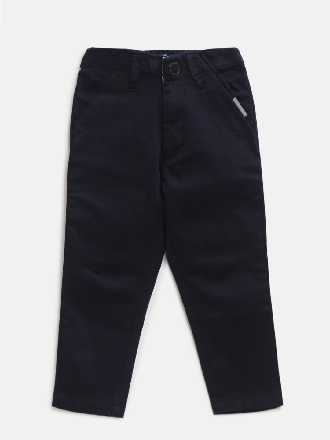 

Gini and Jony Boys Navy Blue Regular Fit Solid Chinos